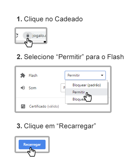 Clique em permitir para jogar